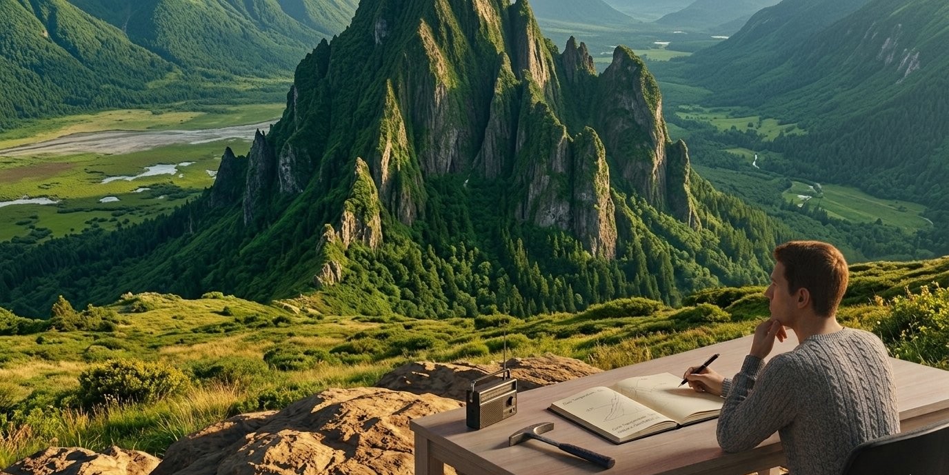 Man Seeing Task As a Mountain